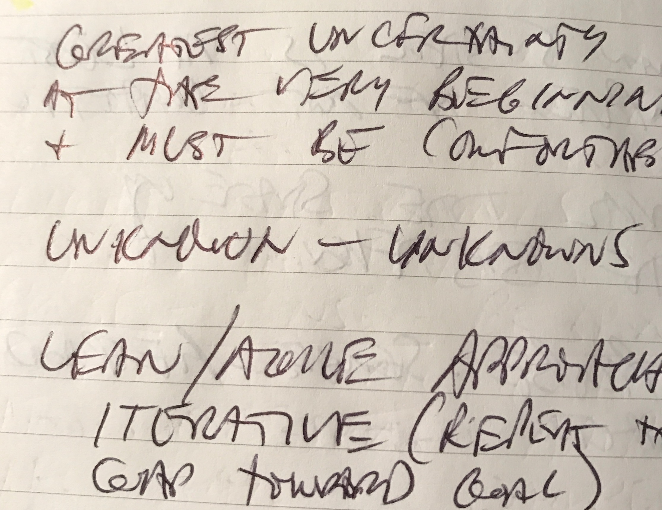 From My Notebook:  Comfort and Progress in the Realm of Uncertainty