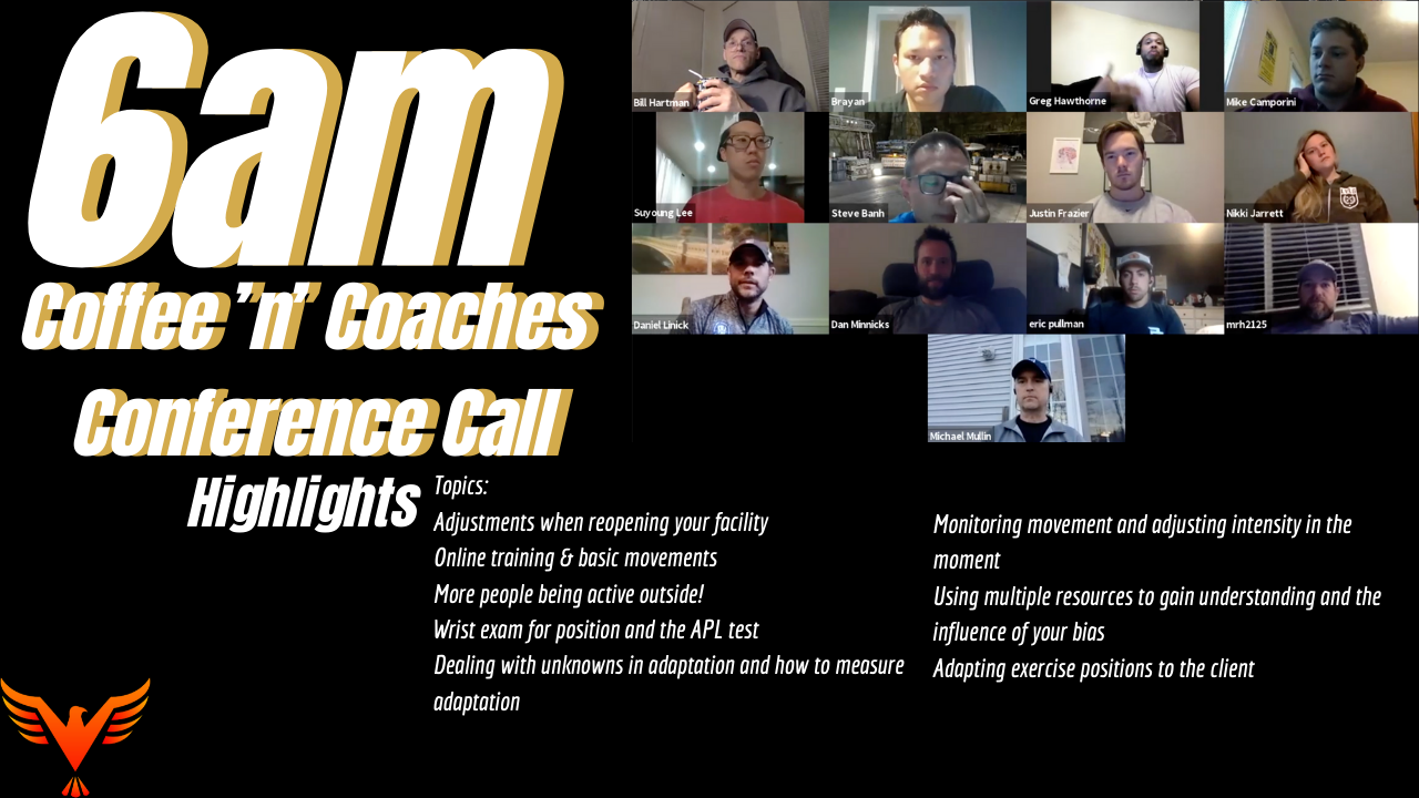 Coffee ‘n’ Coaches Conference Call – 5-14-20 – billhartmanpt.com