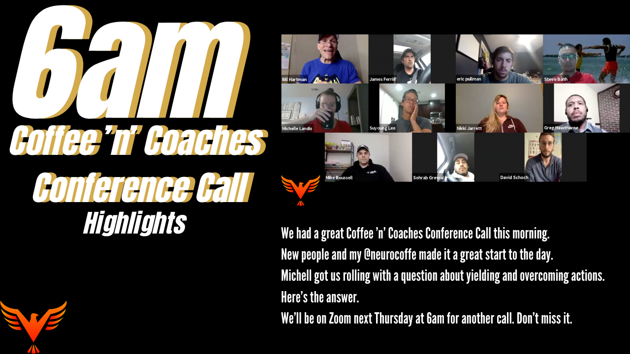 Q&A for The 16% – Yielding vs. Overcoming Actions Explained – Coffee ‘n’ Coaches