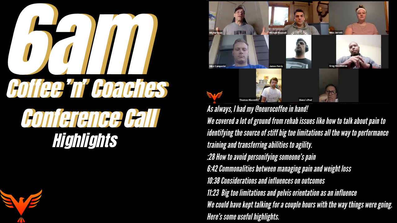 Coffee ‘n’ Coaches Conference Call – 7-9-20
